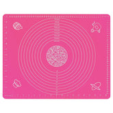 Kuber Industries Baking Mat|Silicone Non-Stick Stretchable Kneading Mat|Fondant Rolling Mat for Kitchen,Roti,Chapati,Cake,19 x 16 Inche (Pink)